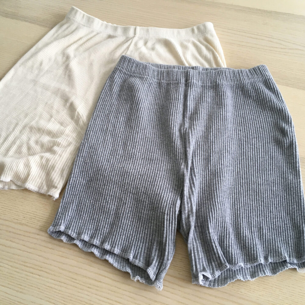 完成した1分丈ショートパンツ