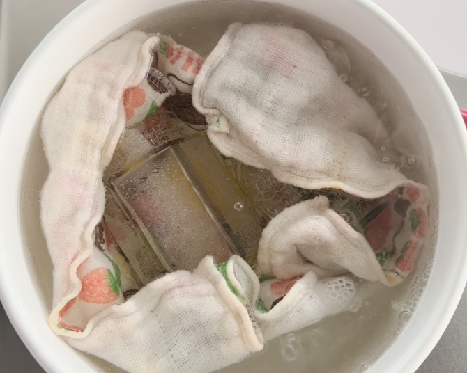 ガラス瓶を煮沸する